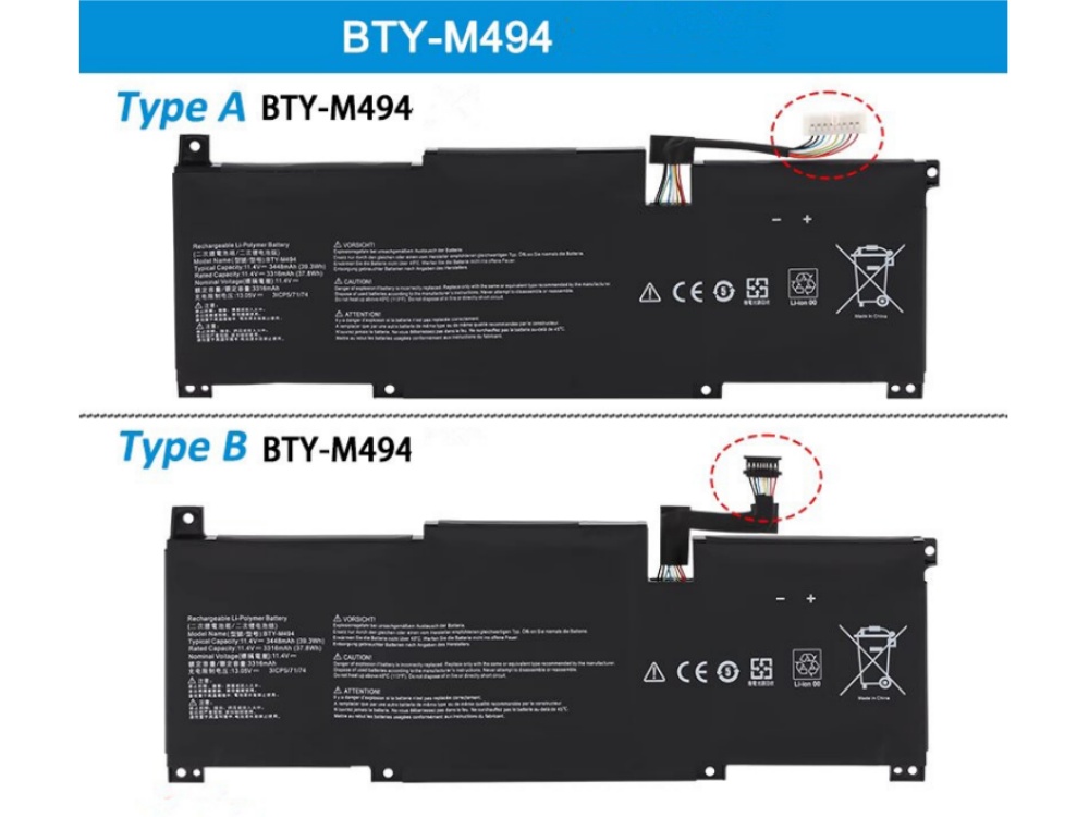 Notebook Batteria BTY-M494